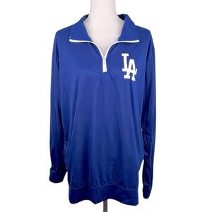 Dodgers Women's Pullover Long Sleeve with White Logo 1/4 Zip Top Size Medium